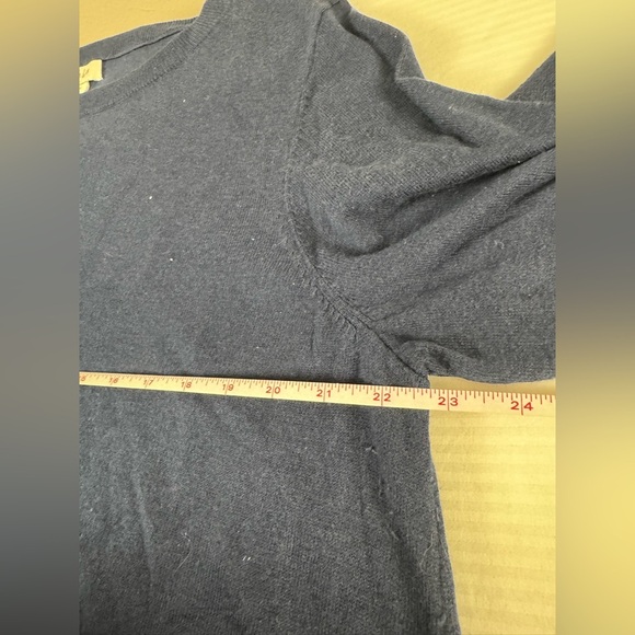 Style & Co navy blue ruffled chiffon hem size 2x light weight knit long sleeve - Picture 5 of 8